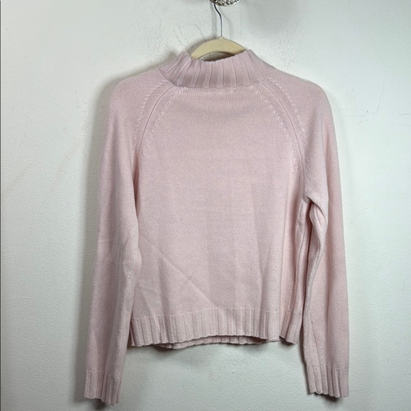 (R6) EQUIMENT Women Pink Turtleneck Sweater, Size M,50%wool y, 50% cashmere - Picture 6 of 14